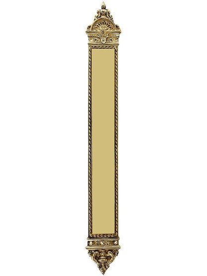 23 inch Blois Pattern Push Plate In Un-Lacquered Brass.